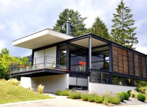 Villa, chassis aluminium Schuco, portes, fenêtres, coulissants, stores